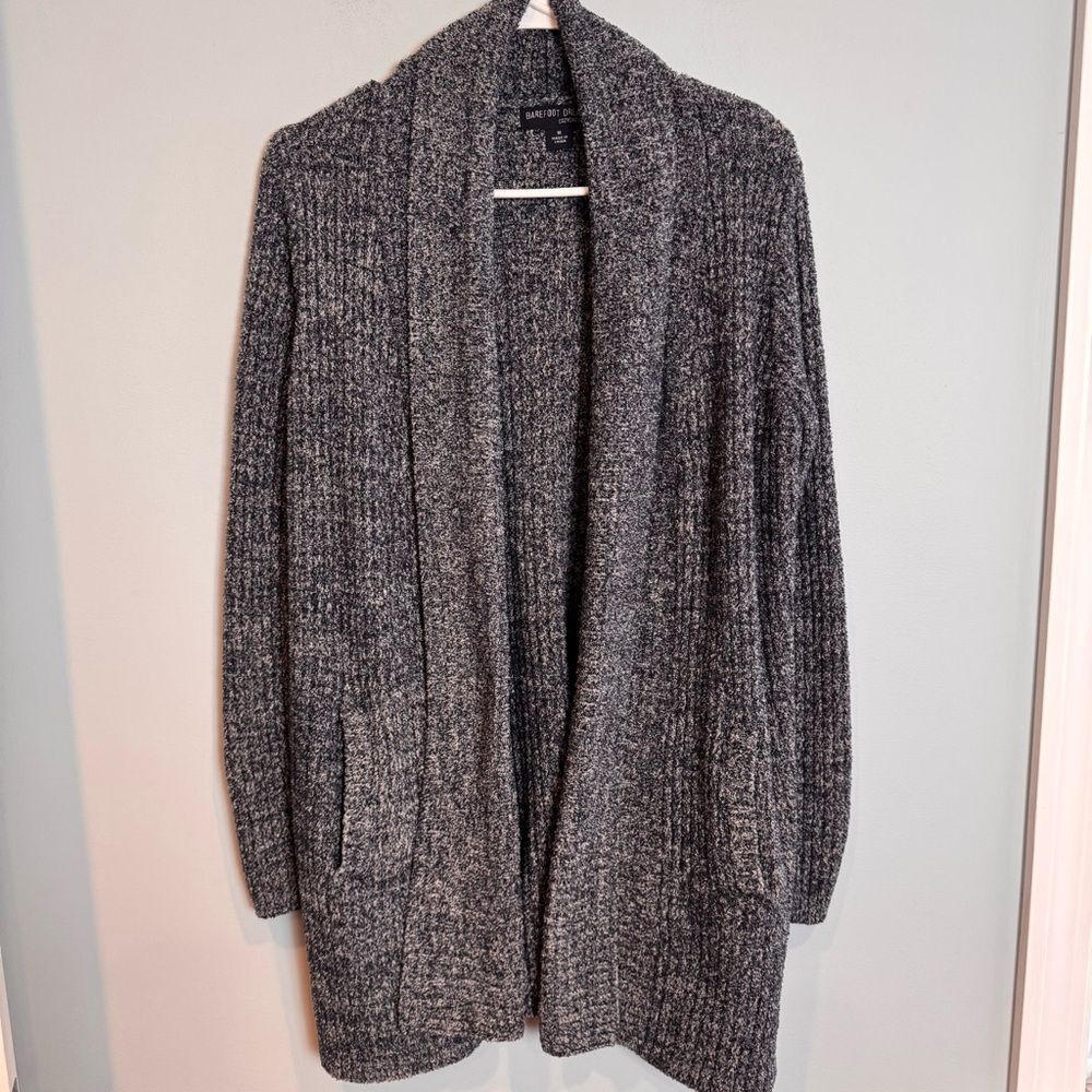 Barefoot Dreams Cozy Chic Lite Blue Open Cardigan with Pockets Size M